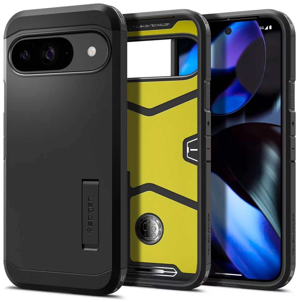 Kryt Spigen Tough Armor, black - Google Pixel 9 Pro/Pixel 9 (ACS07692)