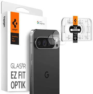Spigen Glass tR EZ Fit Optik 2ER-PACK gehärtetes Schutzglas crystal clear für Google Pixel 9 Pro XL (AGL08446)  