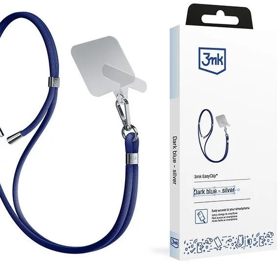 Klúčenka 3MK EasyClip Dark Blue (silver) phone lanyard