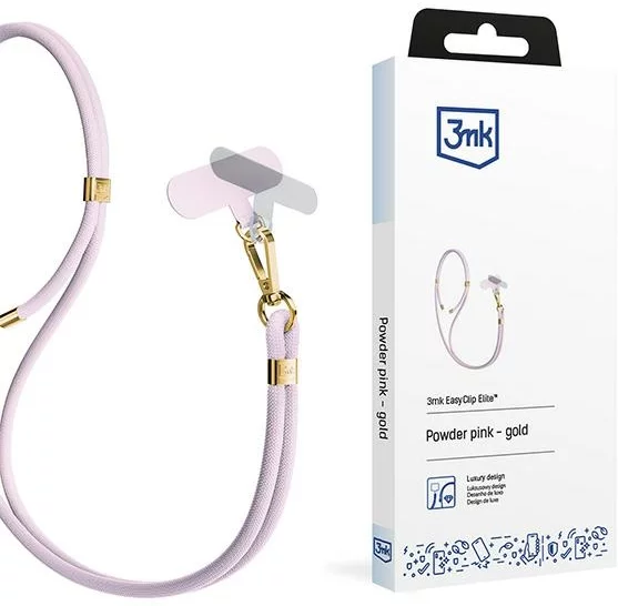 Klúčenka 3MK EasyClip Elite Powder Pink (gold) phone lanyard