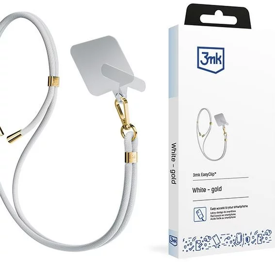 Klúčenka 3MK EasyClip White (gold) Phone lanyard