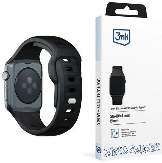 Remienok 3MK Silicone Watch Strap black for Apple Watch 38/40/41mm