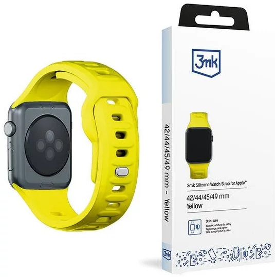 Remienok 3MK Silicone Watch Strap yellow for Apple Watch 42/44/45/49mm