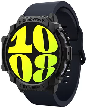 Spigen Rugged Armor matt schwarzes Case für Samsung Galaxy Watch7 (44mm) (ACS08337)  