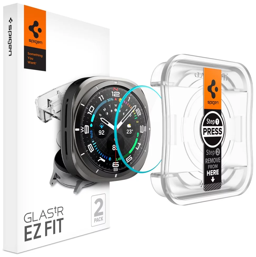 Ochranné sklo Spigen Glass tR EZ Fit 2 Pack , transparency - Samsung Galaxy Watch Ultra (AGL08349)