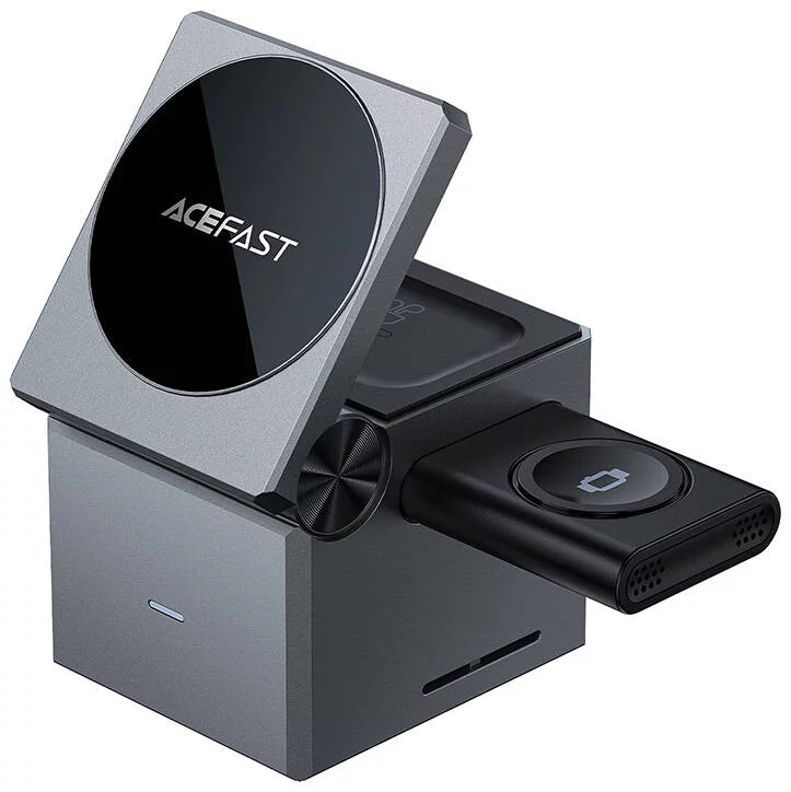 Acefast Wireless charger 3 w 1, E18, 15W (metal gray)