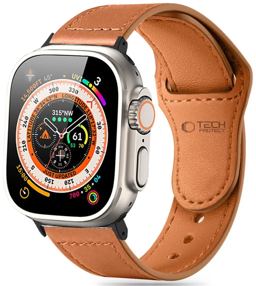 Remienok TECH-PROTECT NATURALFIT APPLE WATCH 4 / 5 / 6 / 7 / 8 / 9 / SE / ULTRA 1 / 2 (42 / 44 / 45 / 49 MM) BROWN (5906302312634)