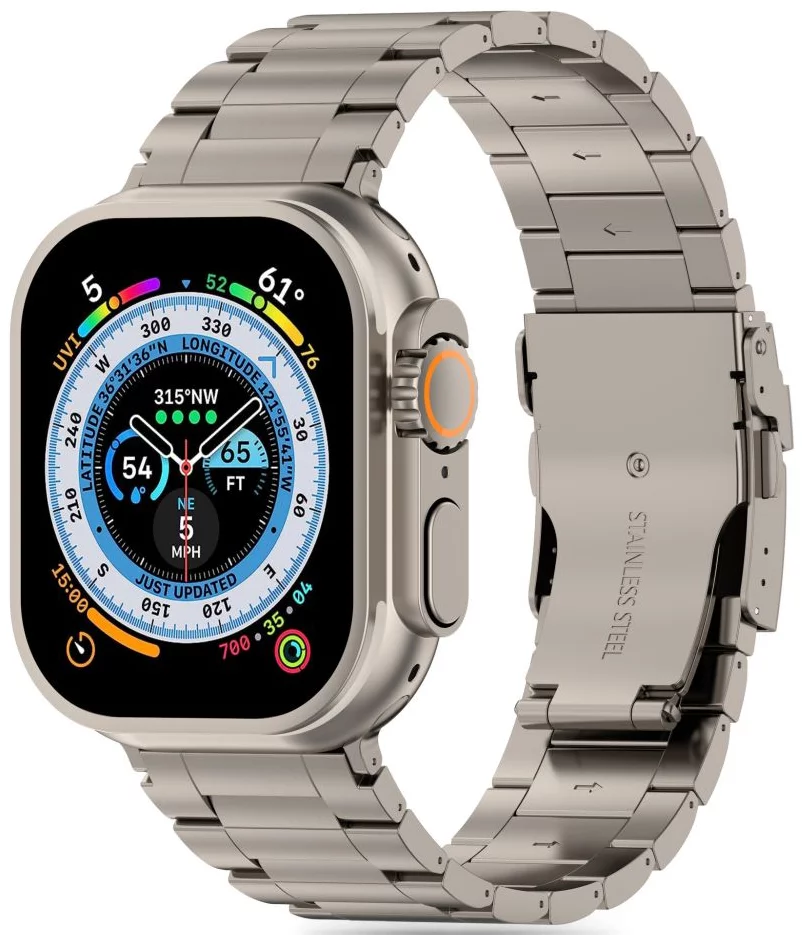 Remienok TECH-PROTECT STAINLESS PRO APPLE WATCH 4 / 5 / 6 / 7 / 8 / 9 / SE / ULTRA 1 / 2 (42 / 44 / 45 / 49 MM) TITANIUM (5906203699599)