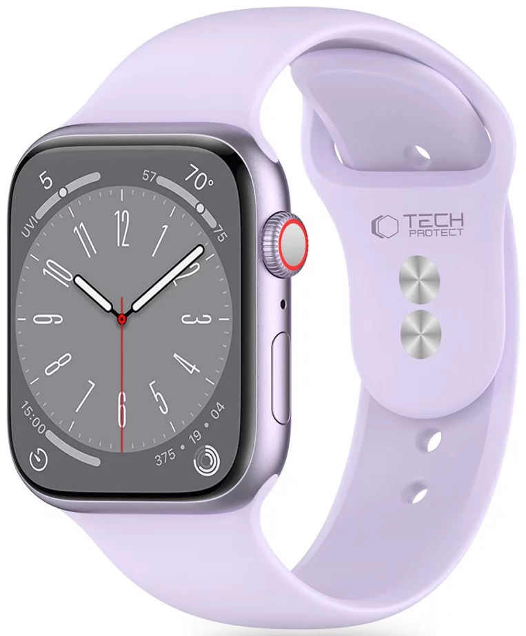 Remienok TECH-PROTECT SILICONE APPLE WATCH 4 / 5 / 6 / 7 / 8 / 9 / SE (38 / 40 / 41 MM) ELEGANT PURPLE (5906302310135)