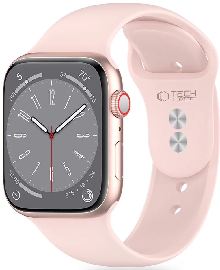 Remienok TECH-PROTECT SILICONE APPLE WATCH 4 / 5 / 6 / 7 / 8 / 9 / SE (38 / 40 / 41 MM) LIGHT PINK (5906302310166)