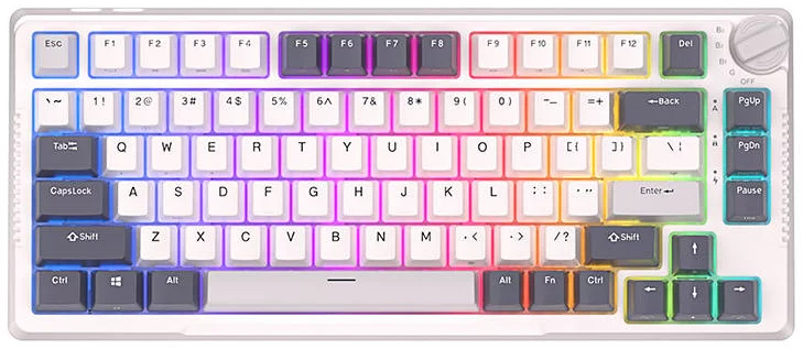 Klávesnice Royal Kludge RKH81 RGB Mechanical Keyboard, Sky cyan switch (white)