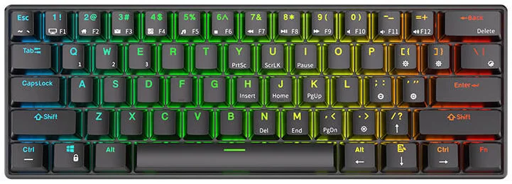 Klávesnica Royal Kludge RK61 RGB Mechanical Keyboard, Red Switch (Black)