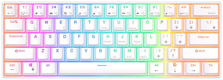 Klávesnice Royal Kludge RK61 RGB Mechanical Keyboard, Brown Switch (White)