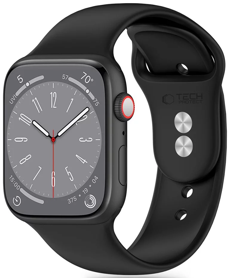 Řemínek TECH-PROTECT SILICONE APPLE WATCH 4 / 5 / 6 / 7 / 8 / 9 / SE (38 / 40 / 41 MM) BLACK (5906302310104)