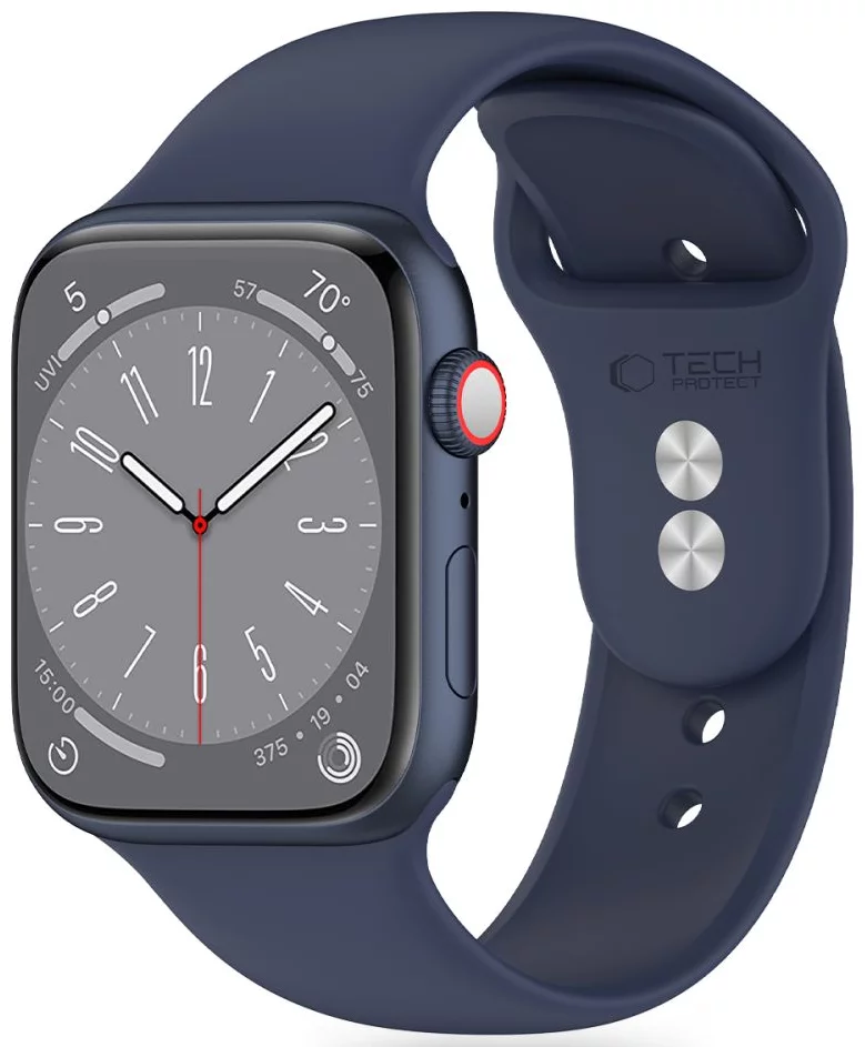 Remienok TECH-PROTECT SILICONE APPLE WATCH 4 / 5 / 6 / 7 / 8 / 9 / SE / ULTRA 1 / 2 (42 / 44 / 45 / 49 MM) MIDNIGHT BLUE (5906302310067)