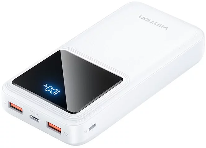 Nabíjačka Vention Powerbank, FHLW0, 20000mAh, Micro-USB, USB-C, 2xUSB-A, 22.5W (white)