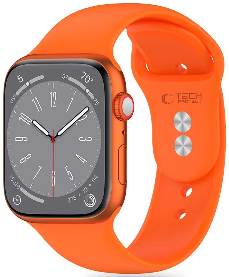 Řemínek TECH-PROTECT SILICONE APPLE WATCH 4 / 5 / 6 / 7 / 8 / 9 / SE / ULTRA 1 / 2 (42 / 44 / 45 / 49 MM) BRIGHT ORANGE (5906302304516)