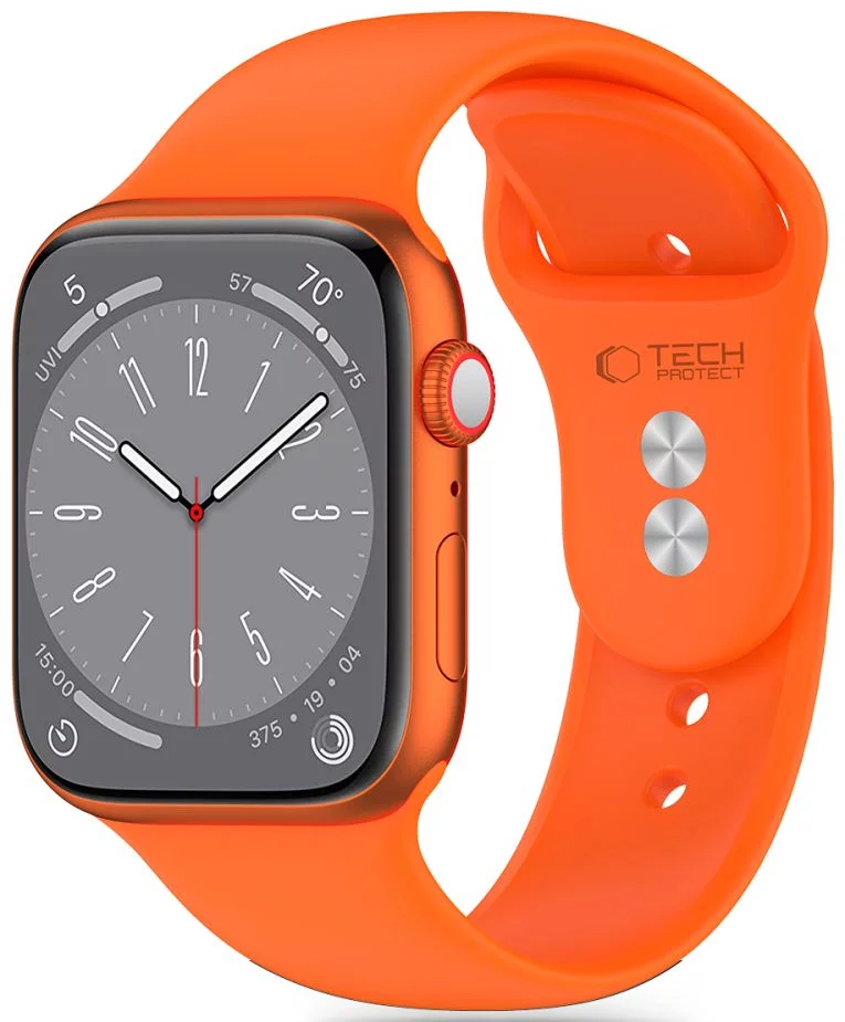 Remienok TECH-PROTECT SILICONE APPLE WATCH 4 / 5 / 6 / 7 / 8 / 9 / SE (38 / 40 / 41 MM) BRIGHT ORANGE (5906302310197)