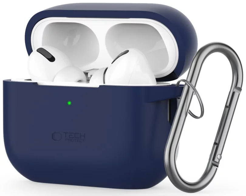 Pouzdro TECH-PROTECT SILICONE HOOK APPLE AIRPODS PRO 1 / 2 NAVY BLUE (5906302313327)