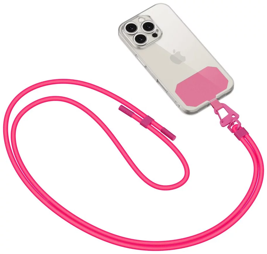 Klúčenka TECH-PROTECT C5S ROPE CROSSBODY STRAP NEON PINK (5906302312948)