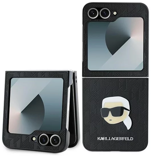 Kryt Karl Lagerfeld KLHCZF6PGKSKIHK Z Flip6 F741 black Saffiano Monogram (KLHCZF6PGKSKIHK)