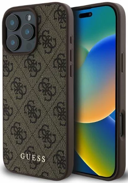 Kryt Guess GUHCP16LG4GFBR iPhone 16 Pro brown HC PU 4G Classic (GUHCP16LG4GFBR)