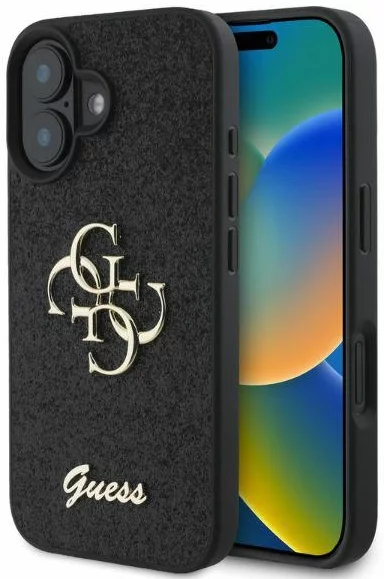 Kryt Guess GUHCP16SHG4SGK iPhone 16 6,1" black HC Fixed Glitter Big 4G (GUHCP16SHG4SGK)