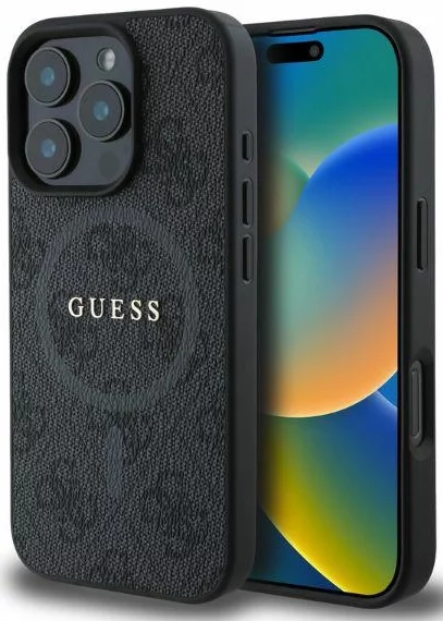 Kryt Guess GUHMP16LG4GFRK iPhone 16 Pro 6,3" black MagSafe PU 4G Ring Classic Logo (GUHMP16LG4GFRK)