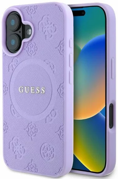 Kryt Guess GUHMP16SPSAPSMEU iPhone 16 6,1" purple HC MagSafe Safiano Peony Classic Logo (GUHMP16SPSAPSMEU)