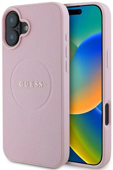 Kryt Guess GUHMP16MPGHSMMP iPhone 16 Plus 6.7" pink hardcase Grained Gold Ring MagSafe (GUHMP16MPGHSMMP)