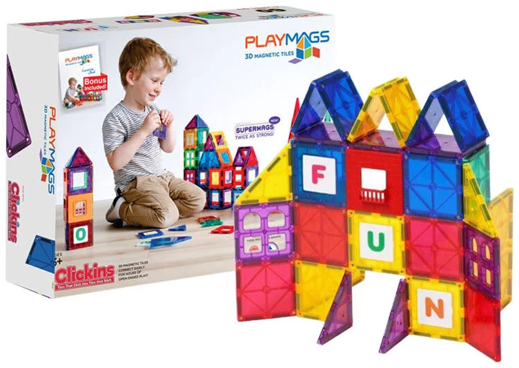 Hračka Playmags Magnetic tiles 3D  158 - 60 pcs set