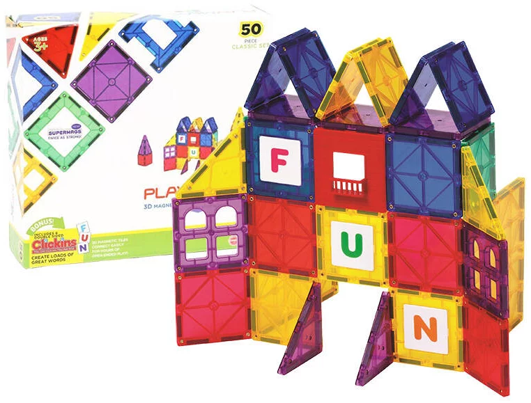 Hračka Playmags Magnetic tiles 3D Car 152 - 50 pcs set