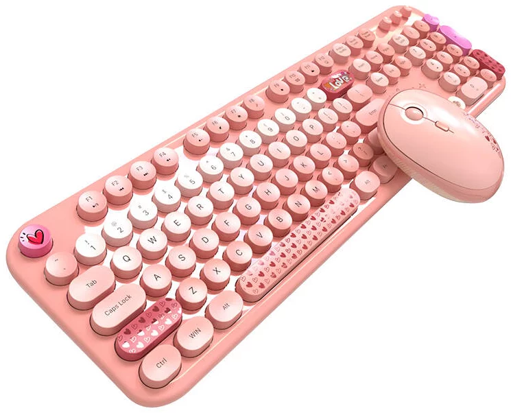 Klávesnice MOFII Lovely 2.4G Wireless Keyboard + Mouse Set (Pink)