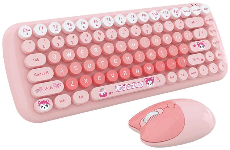 Klávesnice MOFII Candy New 2.4G Wireless Keyboard + Mouse Set (Pink)