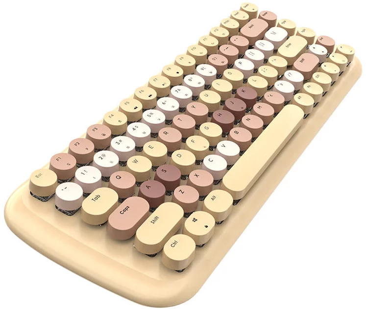 MOFII Bluetooth Wireless Keyboard for iPad, Laptop, PC, Mac, Smartphone, Connect 3 Bluetooth Devices, Cute Colorful Round Keys Retro Aesthetic並行輸入 MOFII Bluetooth Wireless Keyboard for iPad, Laptop, PC, Mac