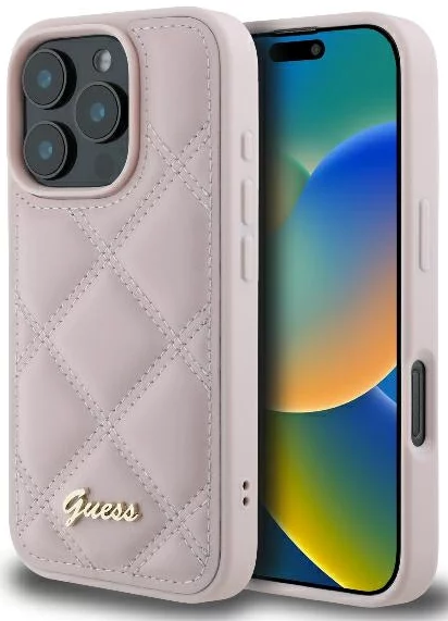 Kryt Guess GUHCP16XPSQSQSP iPhone 16 Pro Max 6.9" pink hardcase Quilted Metal Logo (GUHCP16XPSQSQSP)