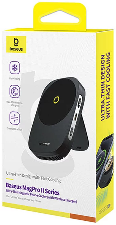 Baseus MagPro II Ultra-Thin Phone Cooler with charger (black)