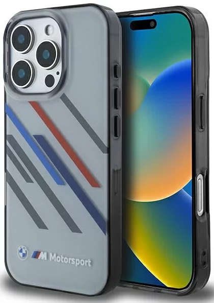 Levně Kryt BMW BMHCP16L23HTRAG iPhone 16 Pro 6.3" grey hardcase Motosport IML Random Stripes (BMHCP16L23HTRAG)