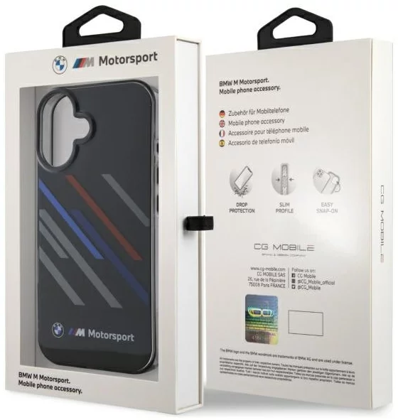 BMW, Coque de protection Adaptée à Apple iPhone 16 Collection IML Motorsport, Grijs
