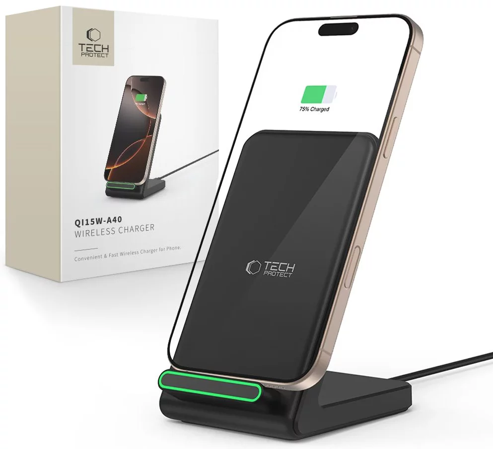 TECH-PROTECT QI15W-A40 WIRELESS CHARGER BLACK (5906302372430)