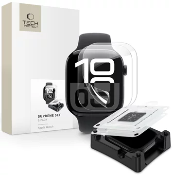 TECH-PROTECT Supreme Set 2 Stück Apple Watch 10 (42 mm) transparente Hydrogel-Folie (5906302380299)