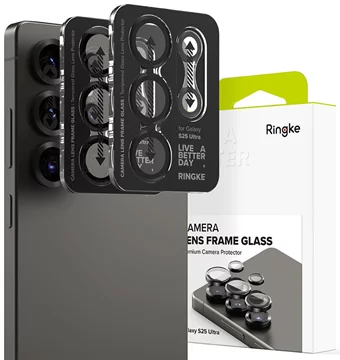 RINGKE комплект защитно стъкло за рамката на камера за Galaxy S25 Ultra черен (8800274969483)  